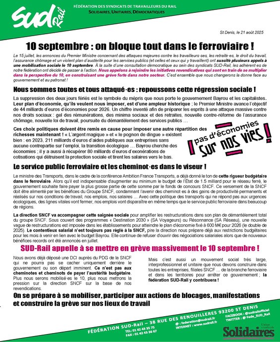 2025 - 08 - 21 - Ferroviaire on bloque tout !