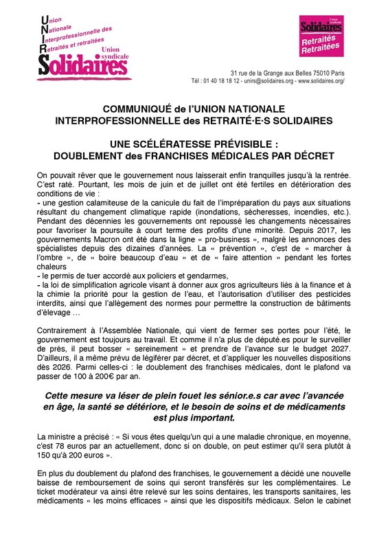 Franchises médicales