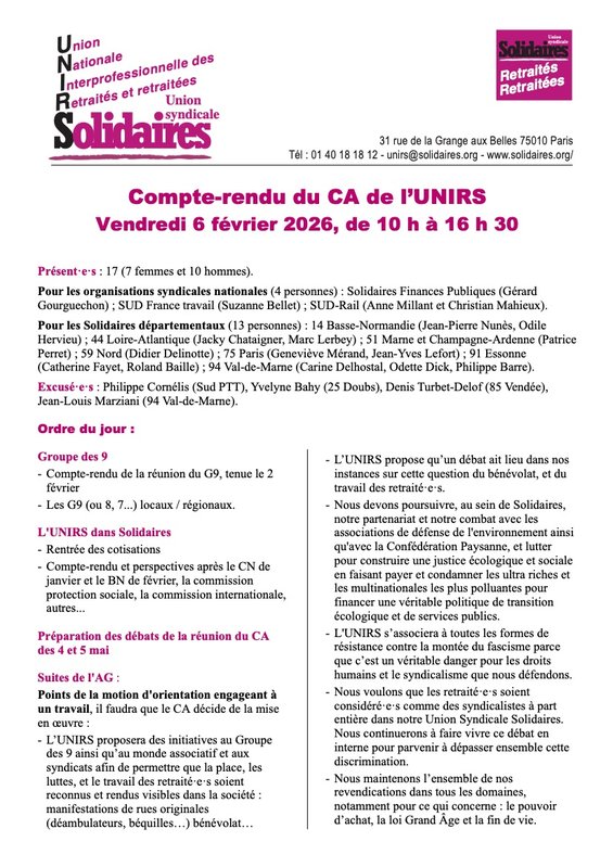 26 02 06 CR du CA