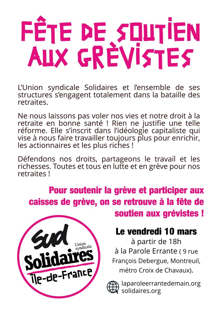 Fête de soutien aux grèvistes