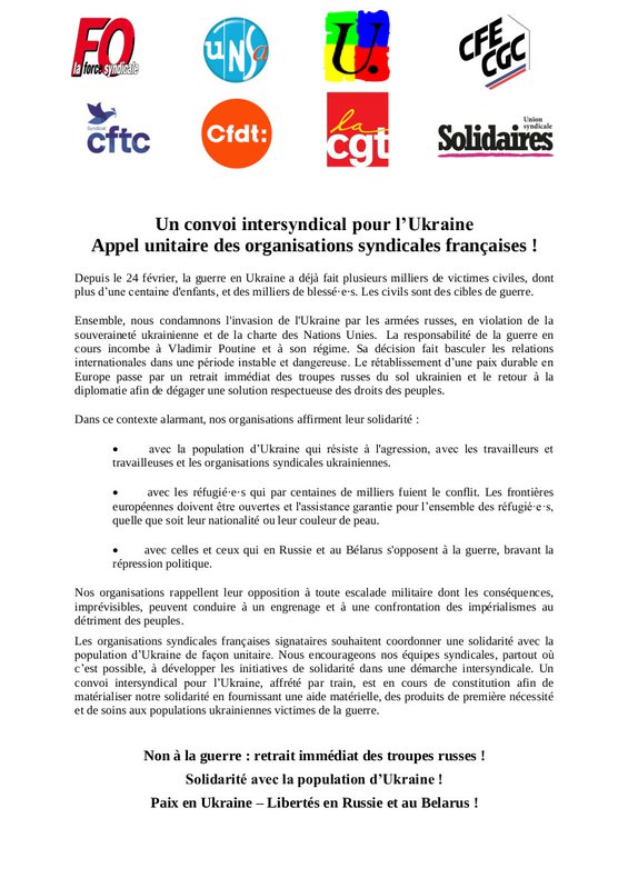 Un convoi syndical Ukraine_communication publique