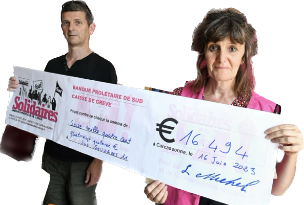 chèque caisse de grève fond blanc